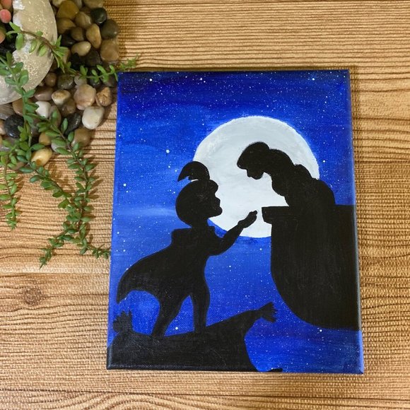 Aladdin & Jasmine Kiss Scene Hand Painted 2 Acrylic Painting Canvas Wall Art - Picture 3 of 4